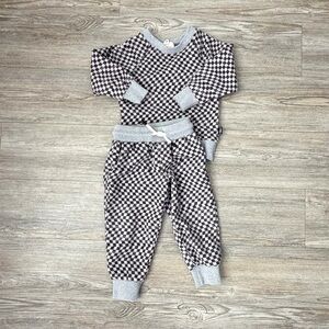 Feather 4 Arrow Checkered Gray and Black Set 12-18 months